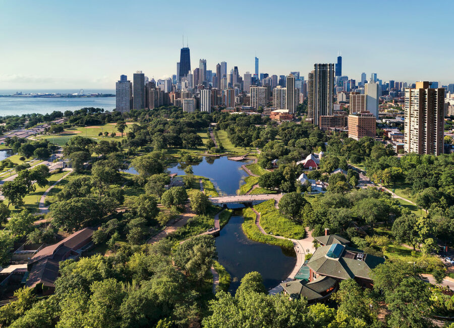 Aerial View of Lincoln Park Chicago