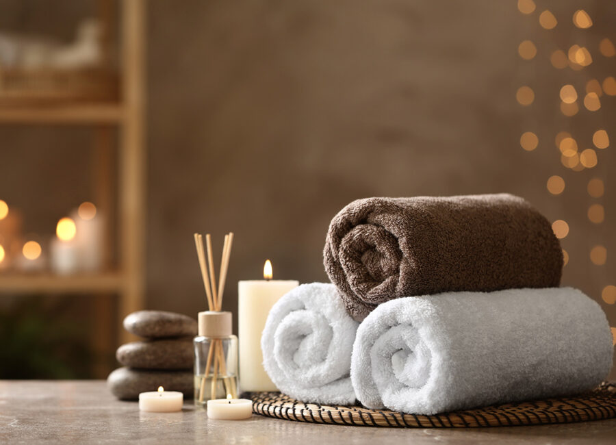 Spa Towels and Stones