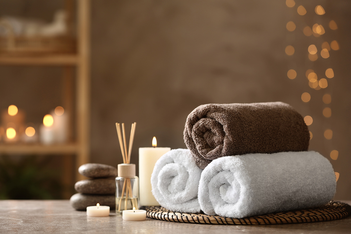 Spa Towels and Stones
