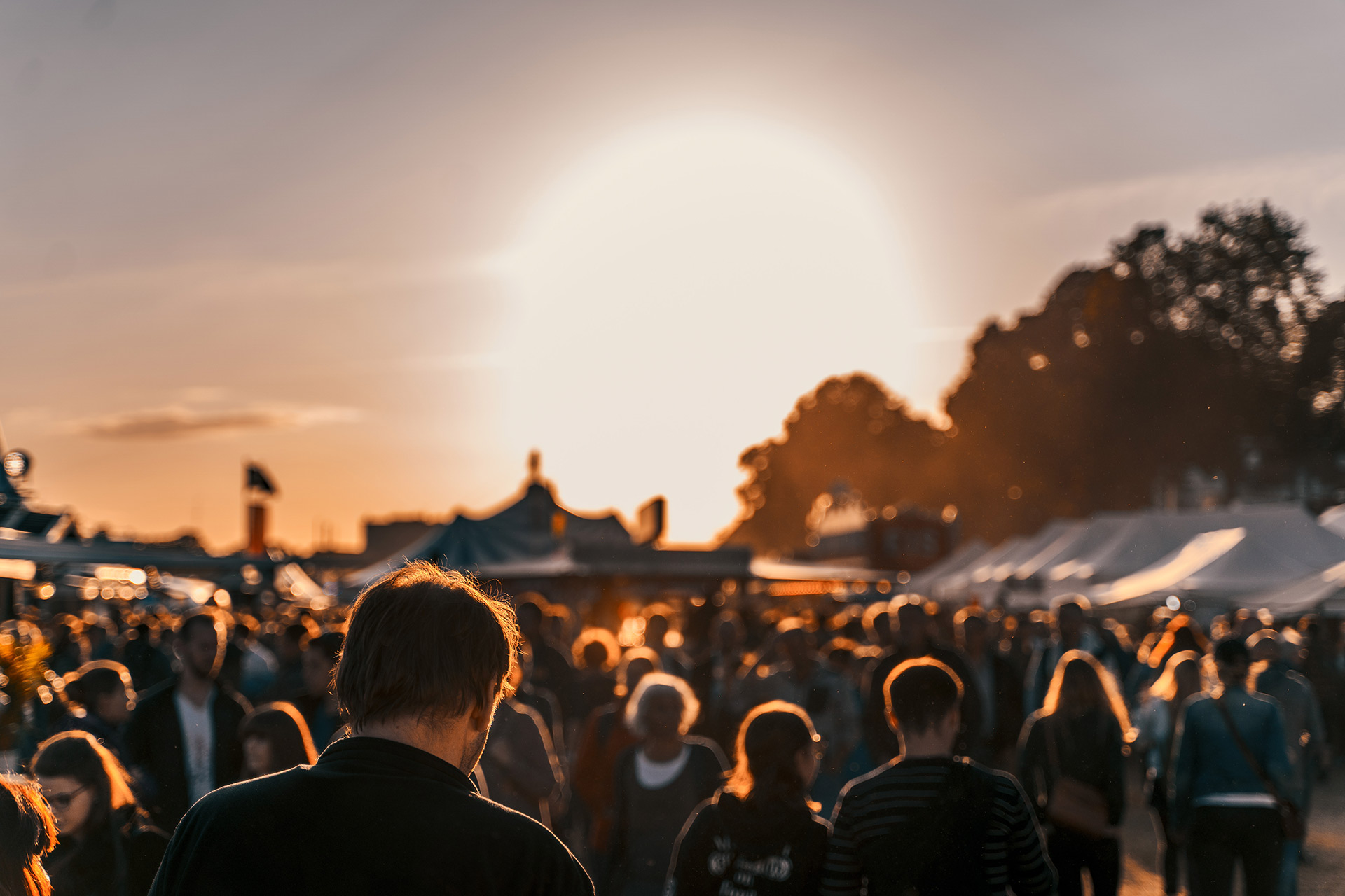 People walking during street festival