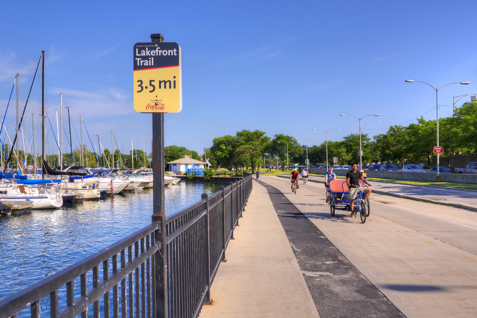 People biking on Chicago's Lakefront Trail